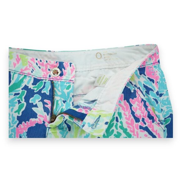 Lilly Pulitzer Womens Shorts 0 Buttercup Coral Mid Rise Resort - Picture 4 of 8